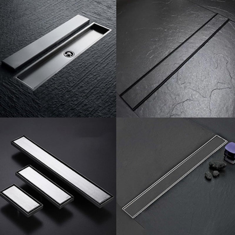 ZAP Tile Insert Stainless Steel Shower Floor Drainer Shower, Water Drain Channel, Floor Drain with Cockroach Trap, Side Hole, and Collar (Black, 24 Inch) - Image 4