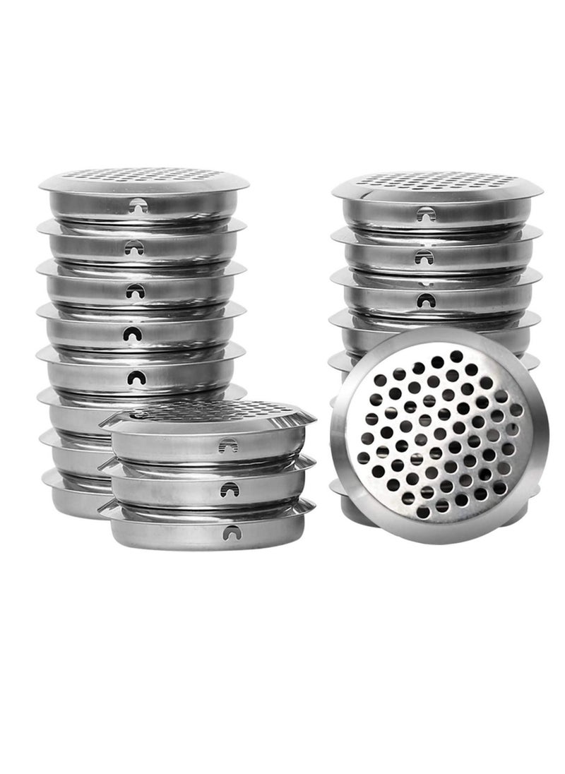 SYOSI Stainless Steel Air Vent Hole 20 PCS Ventilation Louver Round Shaped Mesh Hole Louver Round Ventilation Grille for Shoe Cabinets Lockers Wardrobes Wall Air Soffit Vents Ducting Air Outlet Hood  - Image 1