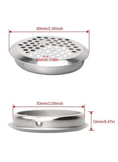 SYOSI Stainless Steel Air Vent Hole 20 PCS Ventilation Louver Round Shaped Mesh Hole Louver Round Ventilation Grille for Shoe Cabinets Lockers Wardrobes Wall Air Soffit Vents Ducting Air Outlet Hood  - Image 3