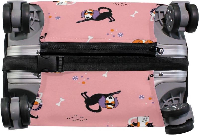 Cute Halloween Element Luggage Cover for Suitcase, Elastic Travel Protector with Zipper, Washable Anti-Scratch Dustproof Luggage Sleeve Fits 26-28 Inch - Image 3