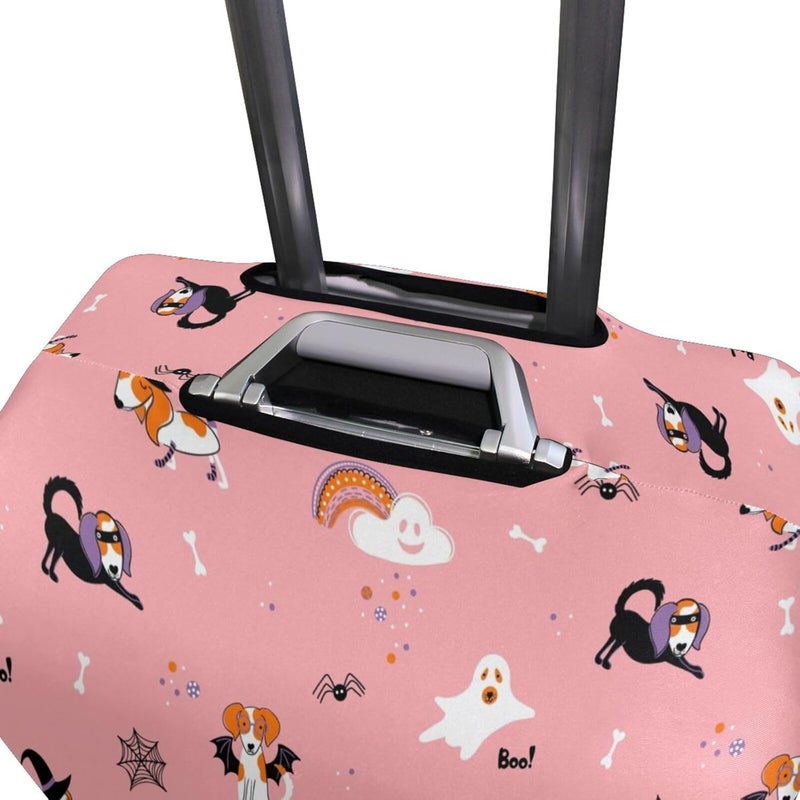 Cute Halloween Element Luggage Cover for Suitcase, Elastic Travel Protector with Zipper, Washable Anti-Scratch Dustproof Luggage Sleeve Fits 26-28 Inch - Image 4