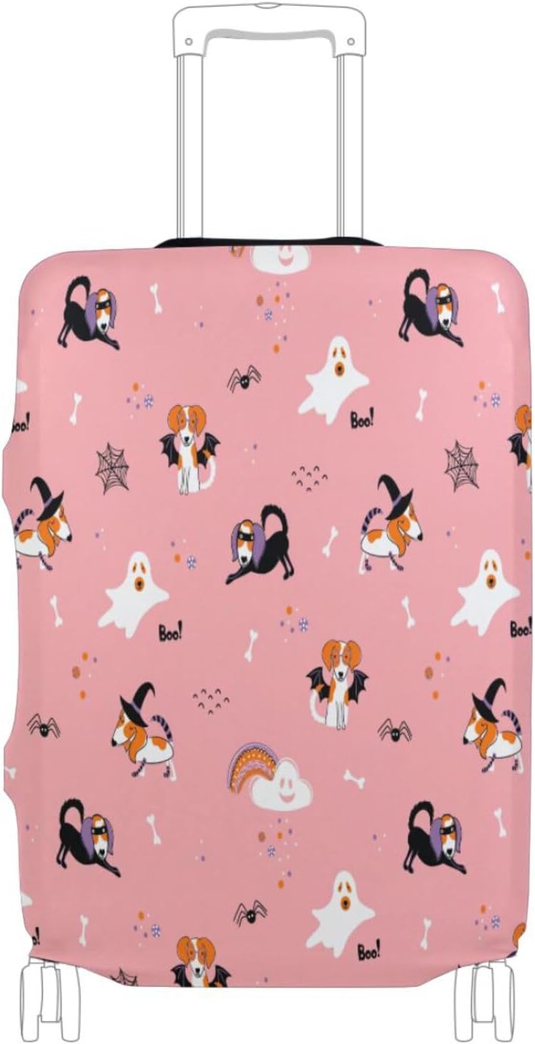 Cute Halloween Element Luggage Cover for Suitcase, Elastic Travel Protector with Zipper, Washable Anti-Scratch Dustproof Luggage Sleeve Fits 26-28 Inch - Image 1