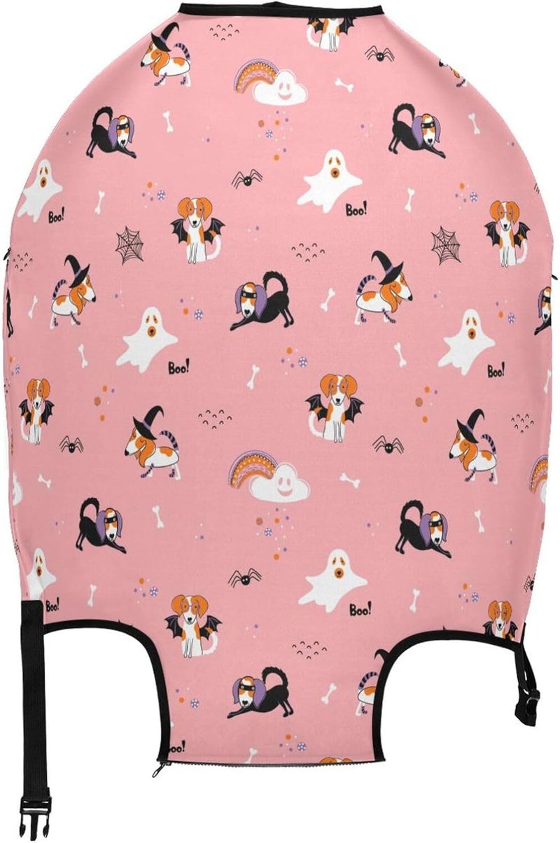 Cute Halloween Element Luggage Cover for Suitcase, Elastic Travel Protector with Zipper, Washable Anti-Scratch Dustproof Luggage Sleeve Fits 26-28 Inch - Image 2