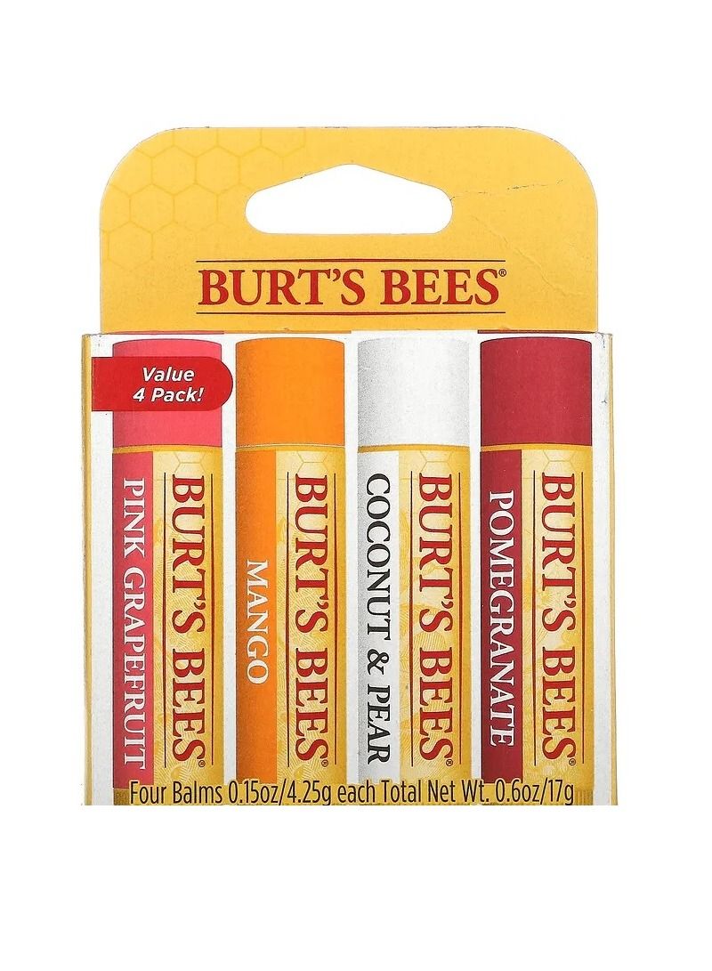 Burt's Bees Burts Bees 100 Natural Moisturizing Lip Balm Superfruit 4 Tubes in  Box - Image 1