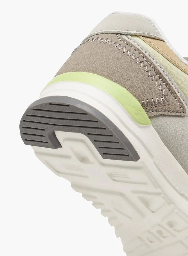 JUNIORS Boys Colourblock Sneakers with Hook and Loop Closure