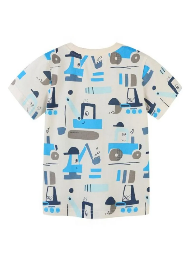 يونيكي Off White Conversational Printed Round Neck T-shirt