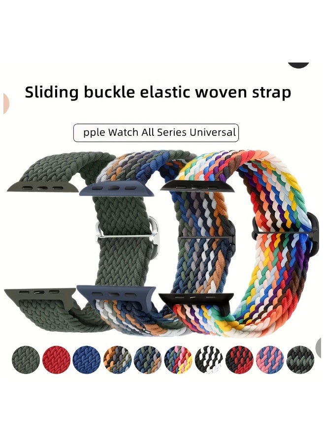 Nylon Braided Loop Strap For Apple Watch Band 49mm 45mm 41mm 44mm 42mm 40mm Adjustable Bracelet For iWatch Ultra2 9 8 7 6 5 4 3 SE - Image 1