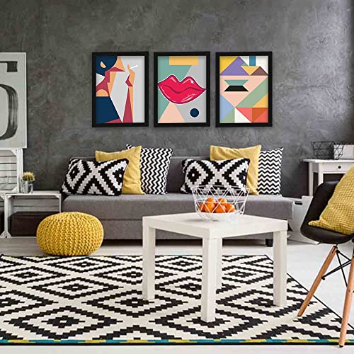 HEVEA Modern Art Framed Wall Posters/Paintings with Frame Wall Paintings Hangings Framed Wall Art Paintings (11 inch x 14 inch, Framed, Multicolor, Red) -Set of 3 - Image 4