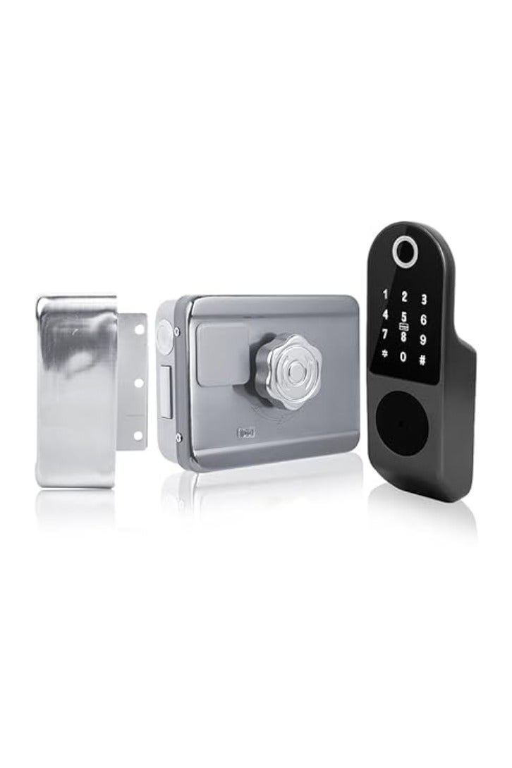 قفل باب ذكي – بدون مفتاح، فتح ببصمة الإصبع، كلمة مرور، تطبيق الهاتف وبطاقة ممغنطة – مقاوم للماء ويدعم البلوتوث - Image 5