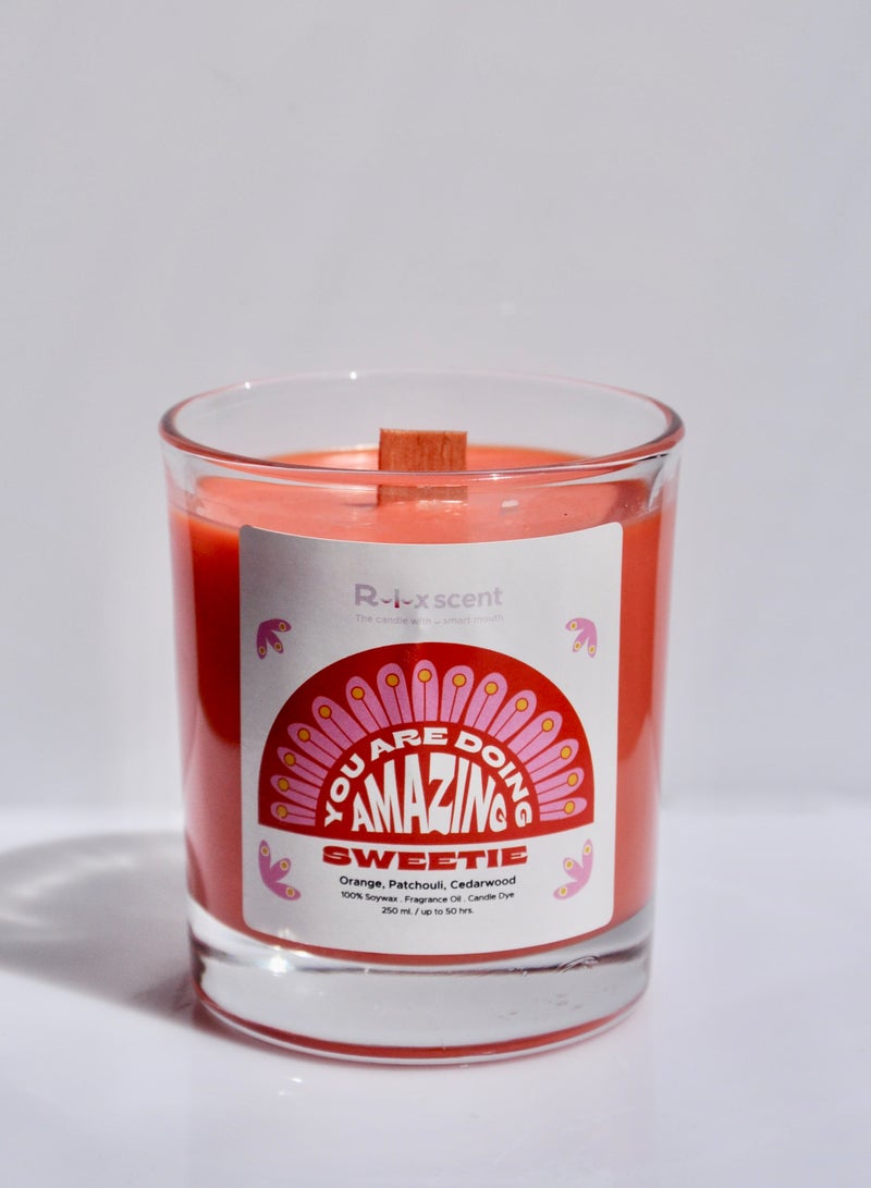 Relaxscent You're Doing Amazing Sweetie wooden wick candle 