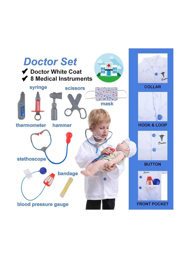 AMERTEER Kids Doctor Cosplay Costume Dress up Role Play Set - Image 2