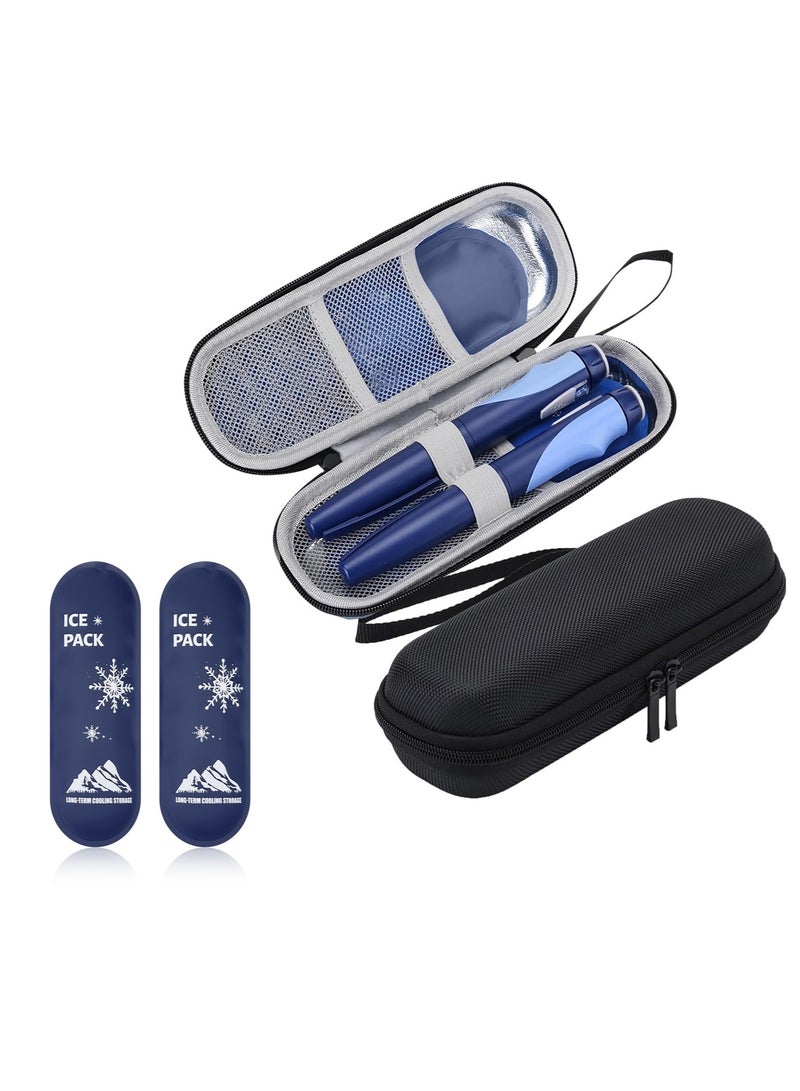 Insulin Pen Cooler Travel Case with 2 Reusable Ice Packs Portable Medical Cooler for Diabetes Supplies Daily Life Travel Use - Image 1