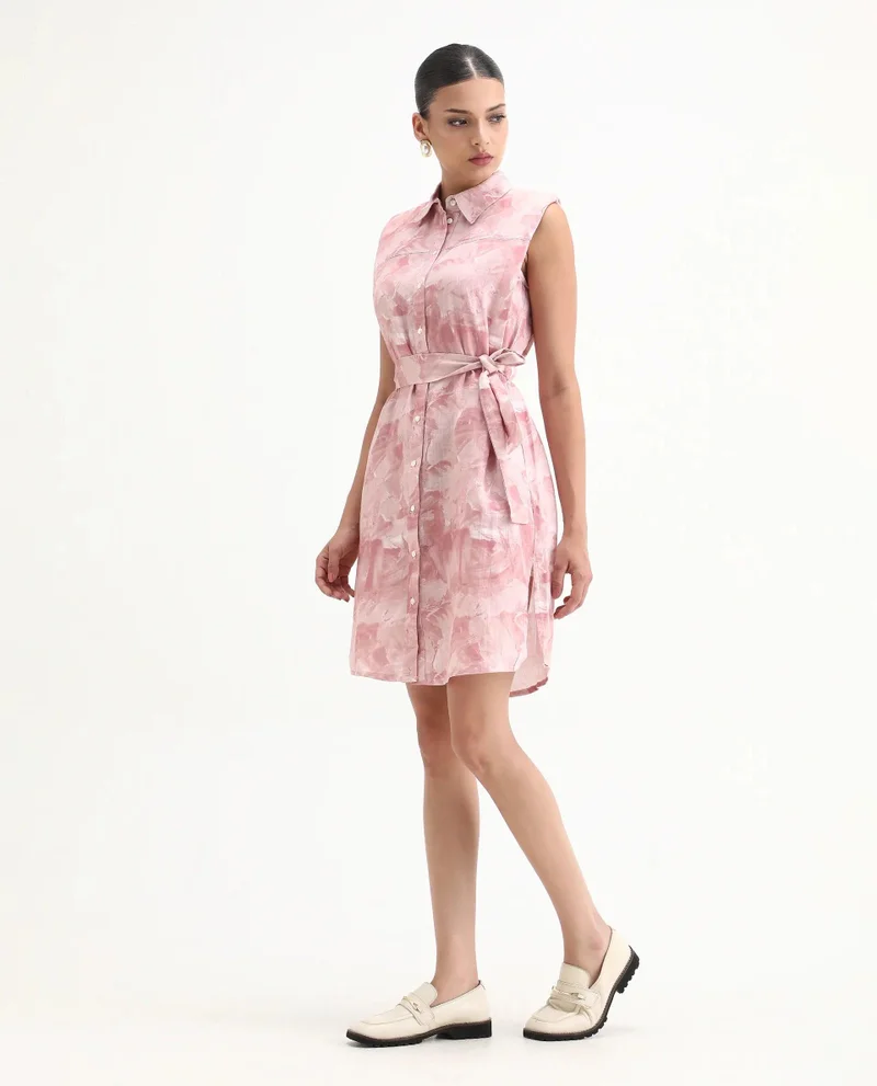 Rareism Women's Linen Shirt Dress