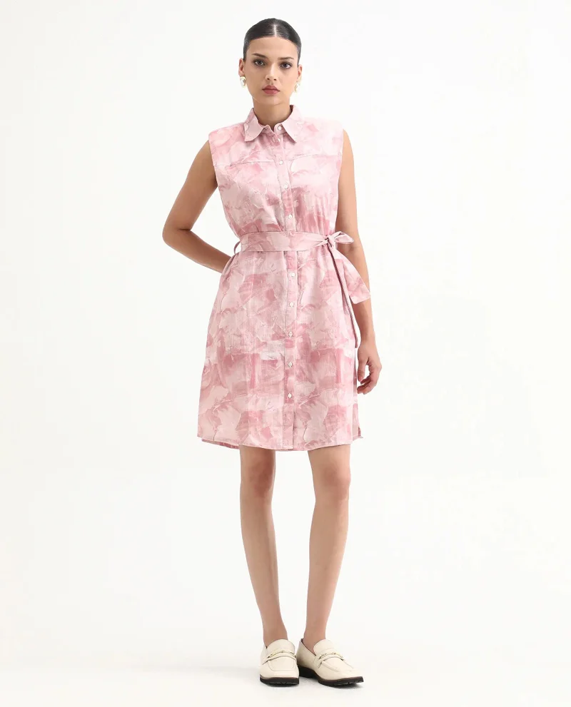 Rareism Women's Linen Shirt Dress