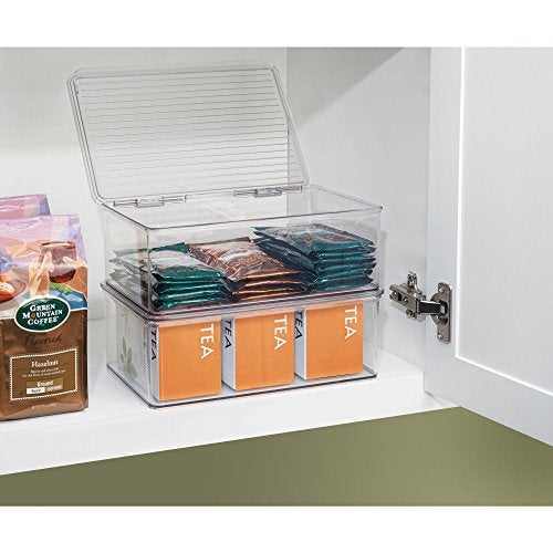 InterDesign iDesign BPA-Free Plastic Pantry and Kitchen Storage, Stackable Freezer and Fridge Organizer Lidded Bin – 7.25" x 10.75" x 3.75", Clear - Image 5