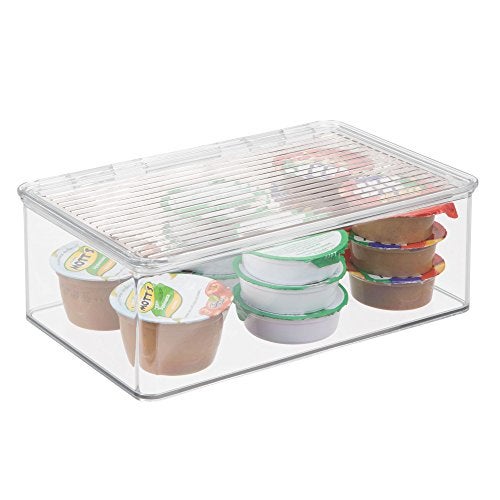 InterDesign iDesign BPA-Free Plastic Pantry and Kitchen Storage, Stackable Freezer and Fridge Organizer Lidded Bin – 7.25" x 10.75" x 3.75", Clear - Image 2