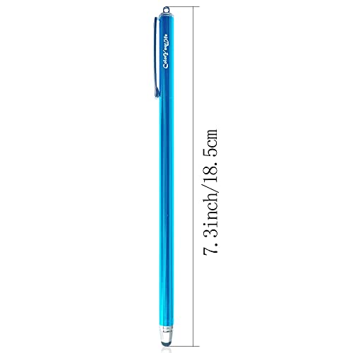 ColorYourLife Bundle of 3-Pack 7.3" Extra Long Thin Tip High Precision Universal Capacitive Stylus Pens for Touch Screens and Microfiber Cloth (Purple, Hot Pink, Blue) - Image 5