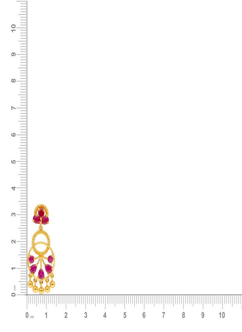 Malabar Gold and Diamonds - 22 Carat 916 Purity Yellow Gemstone Earring PRGGEN321ER1Y for Women - Image 1