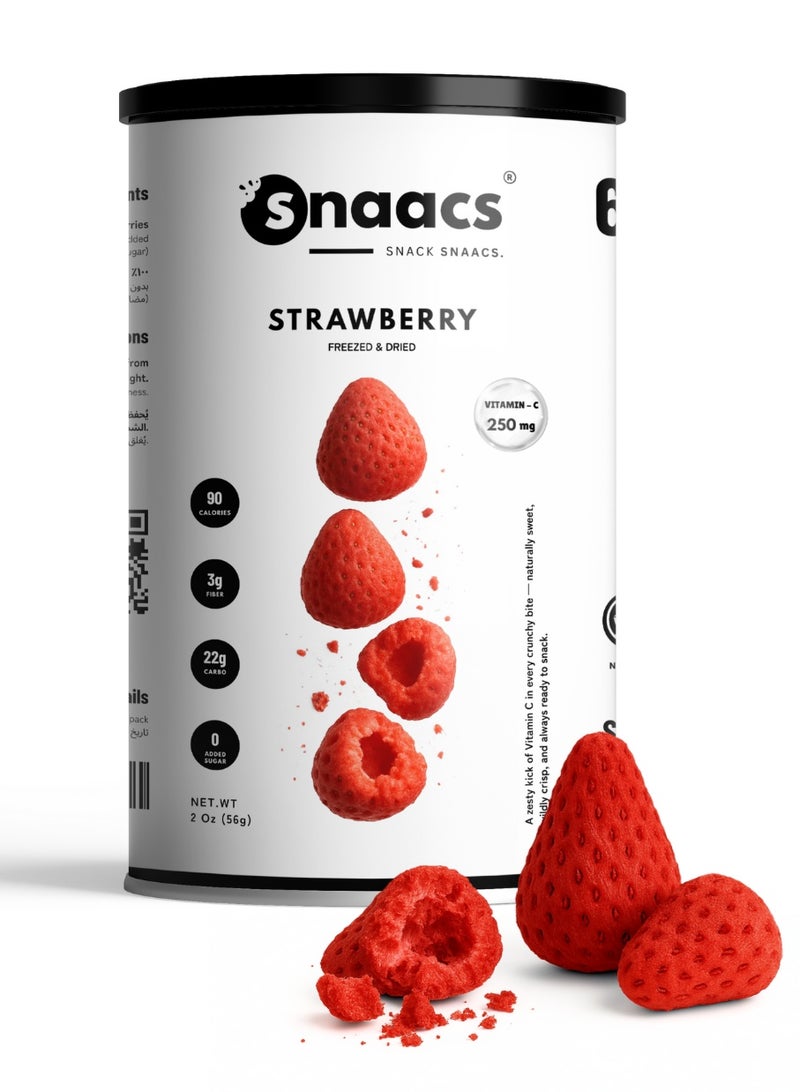 سناكس فراولة مجففة بالتجميد من SNAACS | بدون إضافة سكر - Image 1