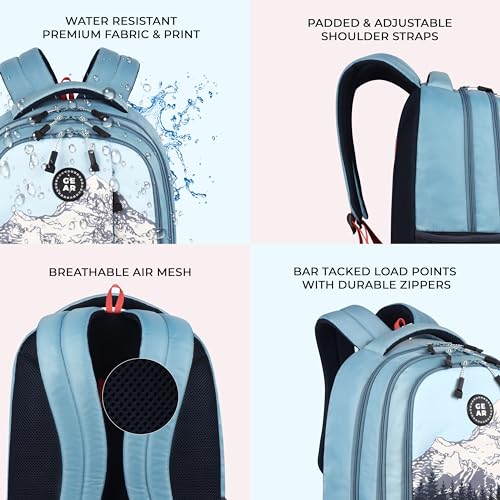 Gear Alpine 19"/39L Large Water Resistant School Bag/College Bag/Casual 4 Compartment Backpack/Daypack/Travel 4 Compartment Backpack/Kids Bag for Boys/Girls (Blue-Black) - Image 5