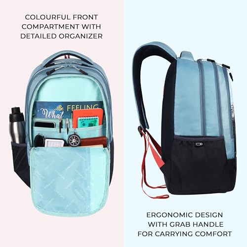 Gear Alpine 19"/39L Large Water Resistant School Bag/College Bag/Casual 4 Compartment Backpack/Daypack/Travel 4 Compartment Backpack/Kids Bag for Boys/Girls (Blue-Black) - Image 4