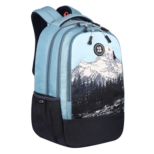 Gear Alpine 19"/39L Large Water Resistant School Bag/College Bag/Casual 4 Compartment Backpack/Daypack/Travel 4 Compartment Backpack/Kids Bag for Boys/Girls (Blue-Black) - Image 1