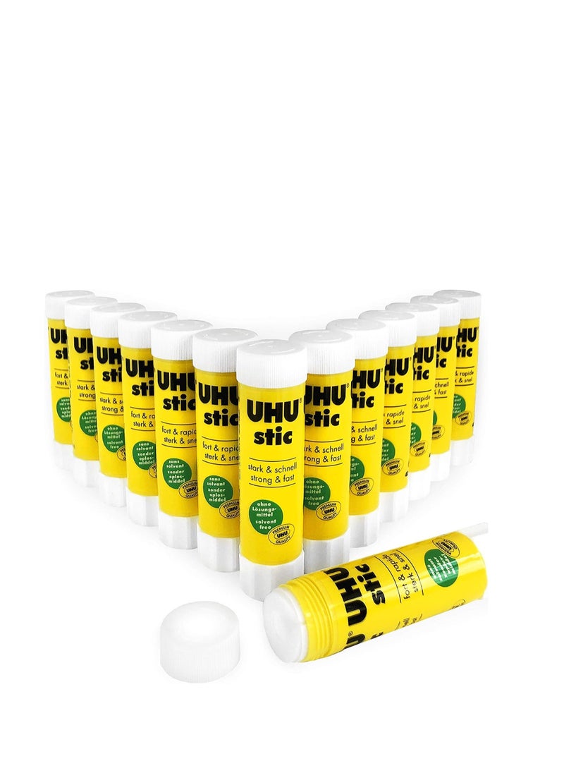 UHU All Purpose UHU Stic Glue Stick - 40g - Solvent Free - Clear Application - Pack of 12  - Image 1