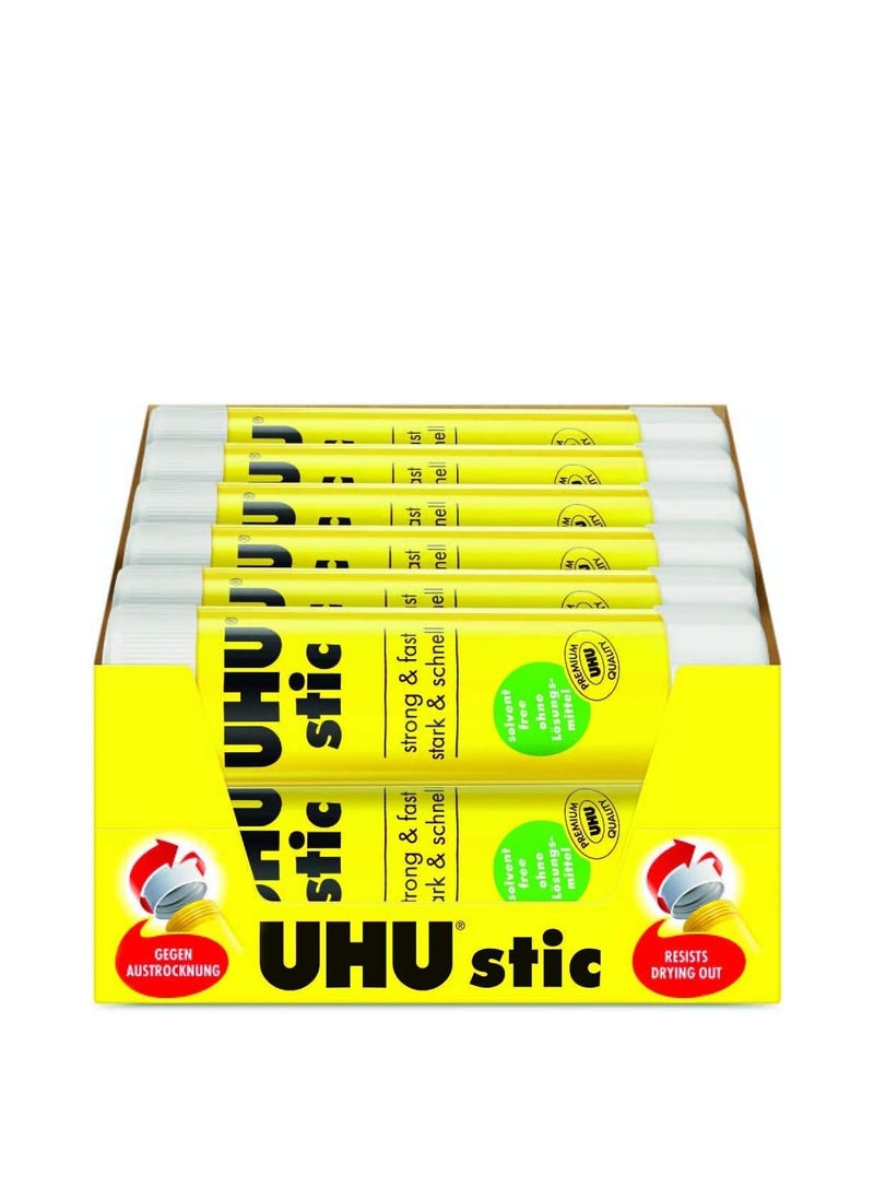 UHU All Purpose UHU Stic Glue Stick - 40g - Solvent Free - Clear Application - Pack of 12  - Image 2