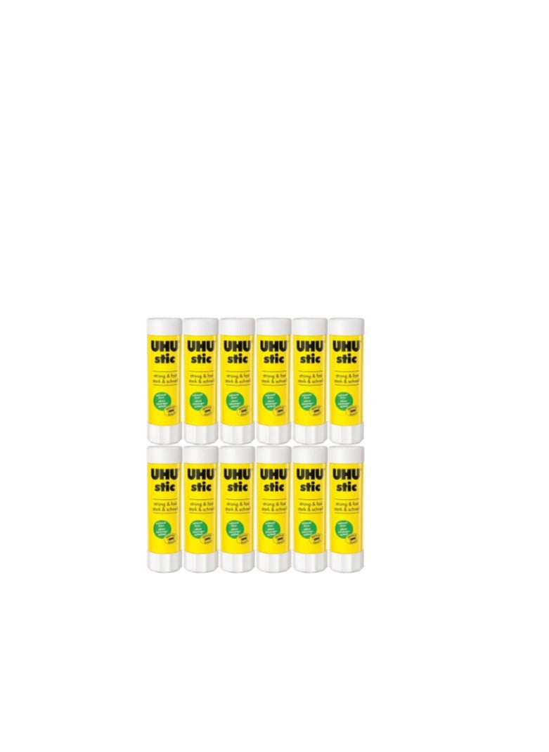 UHU All Purpose UHU Stic Glue Stick - 40g - Solvent Free - Clear Application - Pack of 12  - Image 3