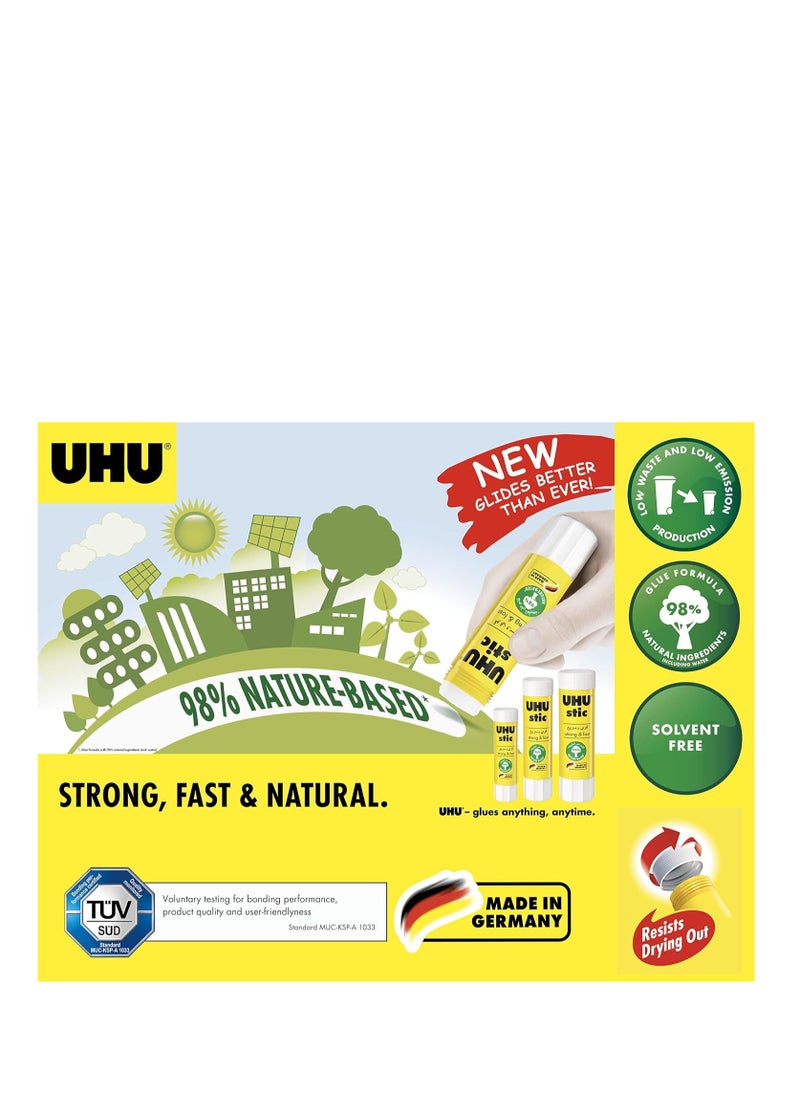 UHU All Purpose UHU Stic Glue Stick - 40g - Solvent Free - Clear Application - Pack of 12  - Image 5