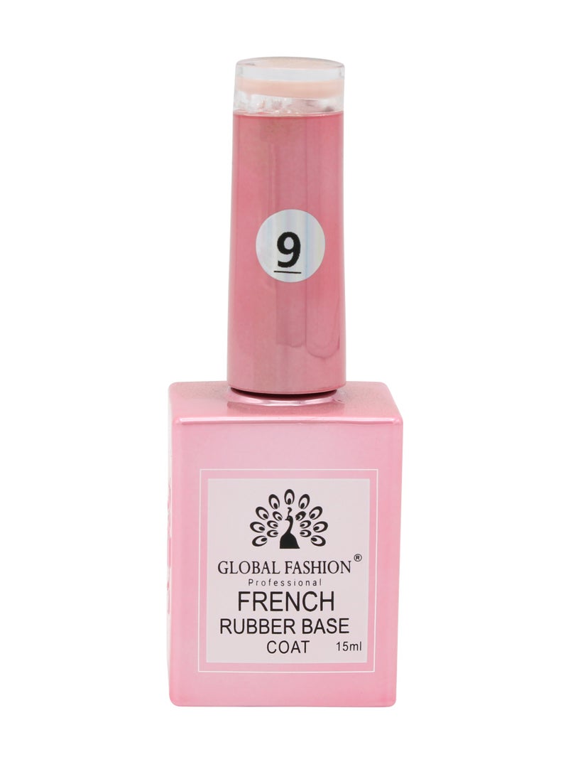 GLOBAL FASHION Global Fashion French Rubber Base Coat 15ml: Long-Lasting, Durable, & Chip-Resistant Gel Nail Polish Base Coat for Manicure and Pedicure | (09)  - Image 2
