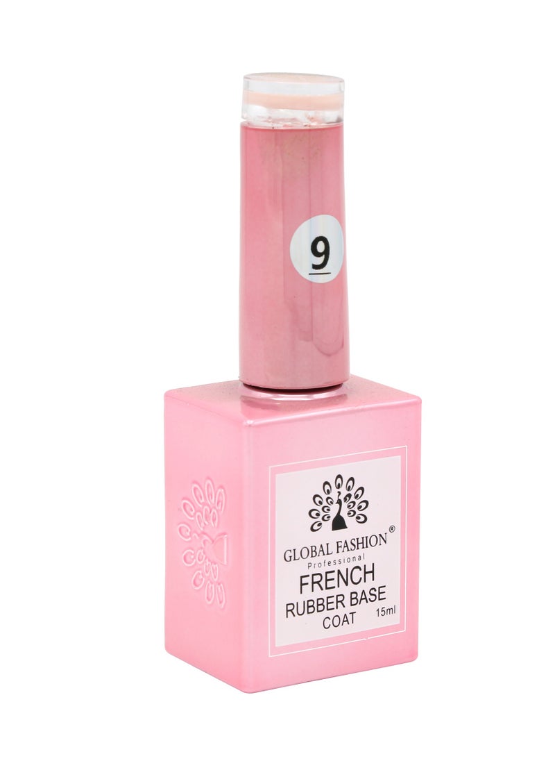 GLOBAL FASHION Global Fashion French Rubber Base Coat 15ml: Long-Lasting, Durable, & Chip-Resistant Gel Nail Polish Base Coat for Manicure and Pedicure | (09)  - Image 3