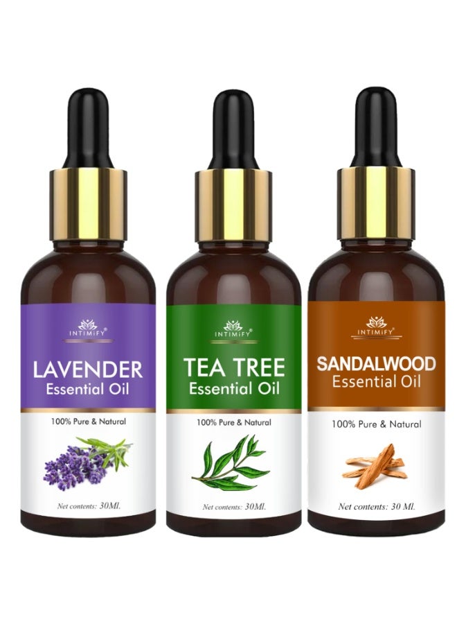 INTIMIFY زيت إنتيميفاي العطري بزيت شجرة الشاي وخشب الصندل والخزامى، 30 مل × 3 - Image 1