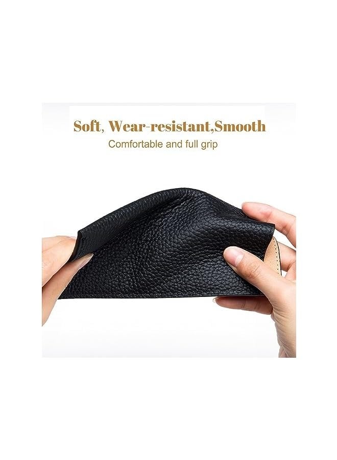 PROMASS Genuine leather glasses case, sunglasses, eyeglasses pouch, reading glasses, protective pouch for women men girls, black  - Image 4