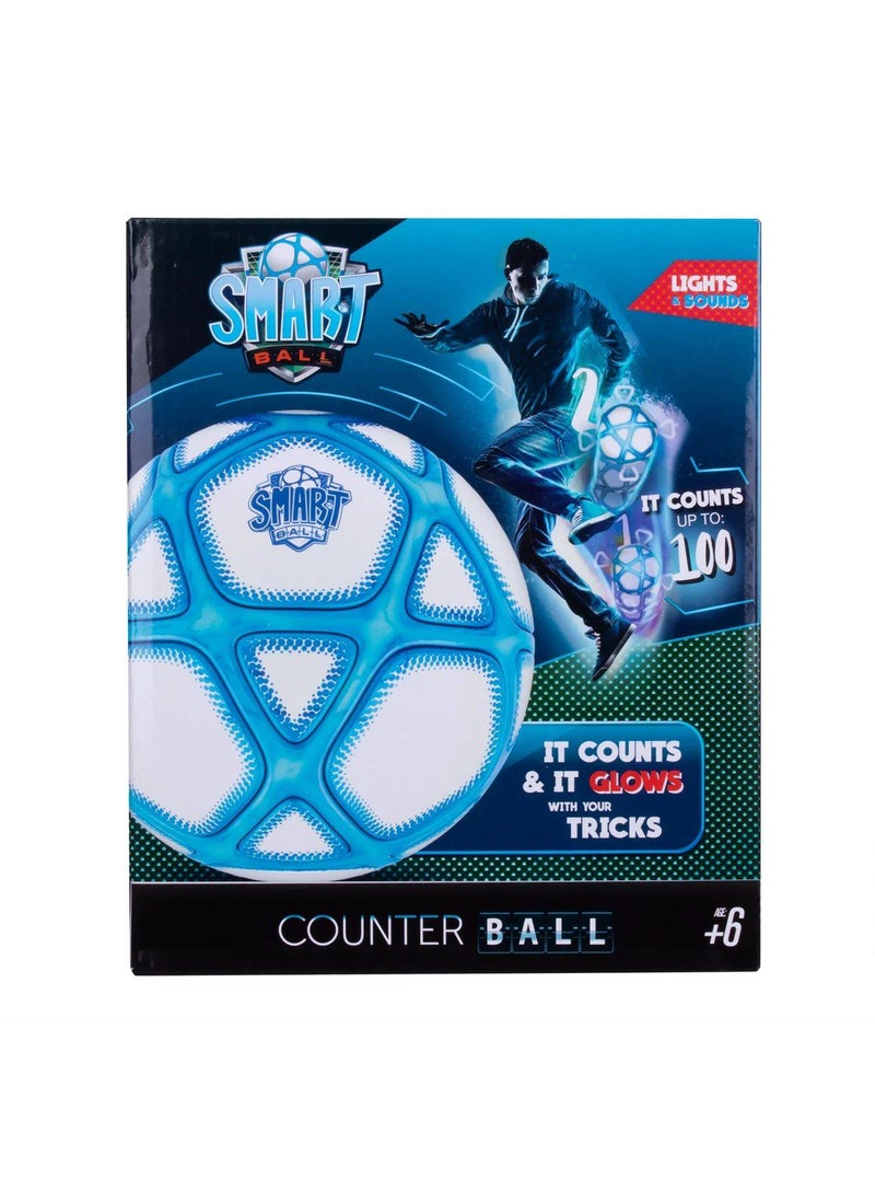 Smart Ball كرة ذكية سترايك سفير مع إضاءة وصوت (20.5 سم، أزرق/أبيض) - Image 1