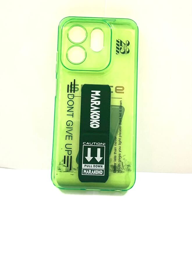 ماراكوكو غطاء حماية شفاف من السيليكون المقاوم للصدمات لهاتف Infinix Hot 50i مع قبضة يد مغناطيسية - Image 1