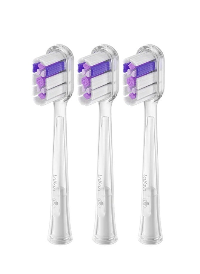 لايفن باقه (اشتري فرشاة الأسنان الكهربائية واحصل على 3 رؤوس فرشاة مجانًا) فرشاة أسنان كهربائية ويف سونيك - بنفسجي مع 3 رؤس فرشاه + 3 رؤوس فرشاة شفافة فائقة التبييض - شعيرات ناعمة للتنظيف العميق - مجموعة اقتصادية - Image 2