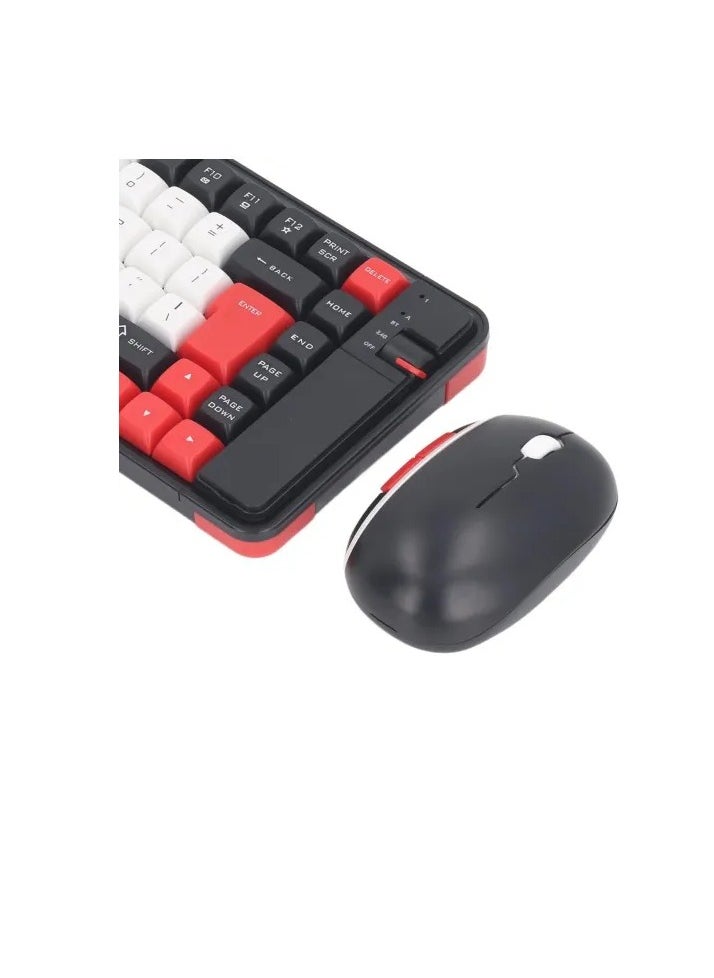 QW QW06 Dual Mode BT 5.0 and 2.4GHz Wireless Keyboard and Mouse Combo -  AR / EN Colorful  Keycap – For Office Business PC / Mac / Android | BK/RD/WT