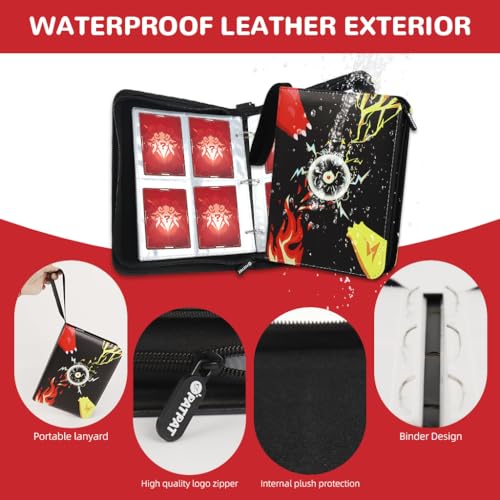 PATPAT Poke-Mon Binder, Big Size Trading Cards Album For 720 Poke-Mon Cards Pika-Chu Prints Zipper Bag Trading Card Binder Poke-Mon Cards Collection Bag Game Cards Case Gift For Kids Boys Girls - Image 3