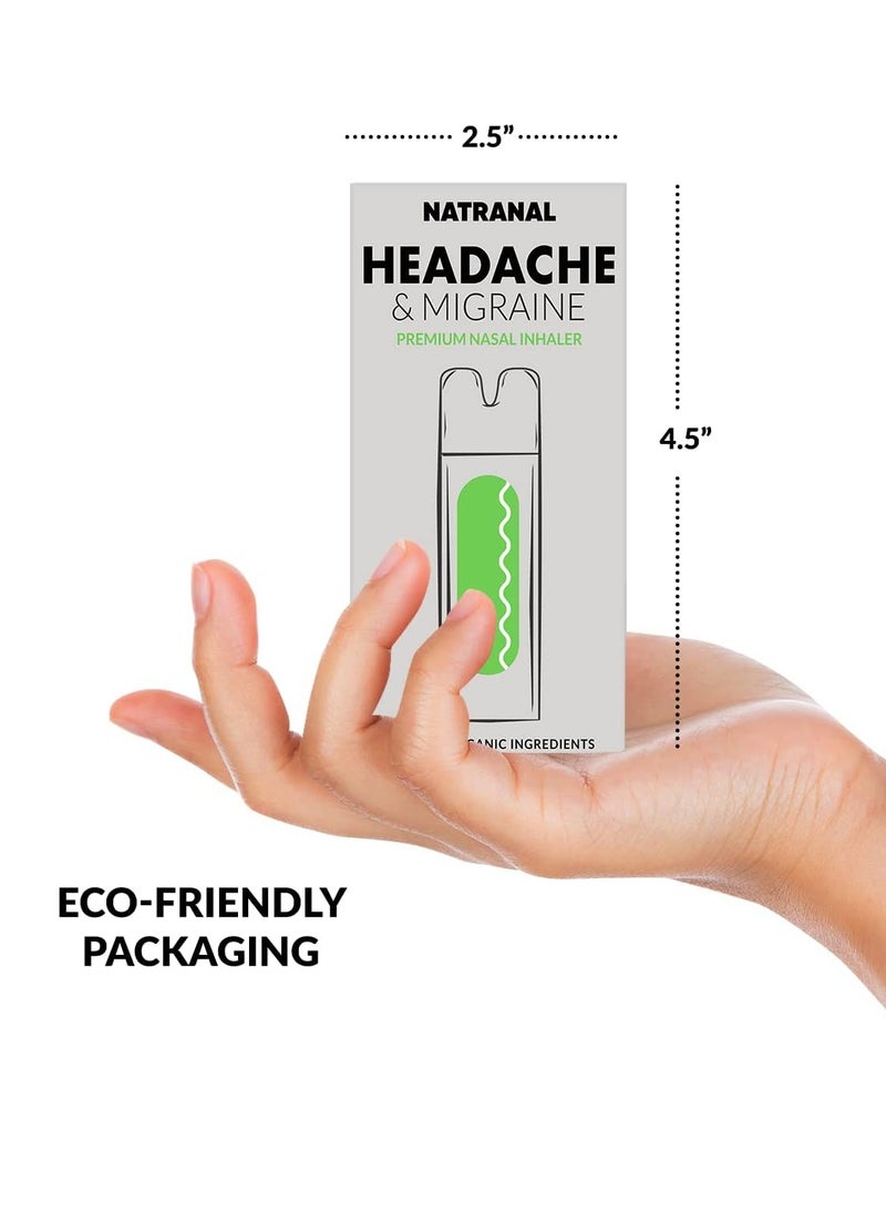 Natranal - Headache Relief Nasal Inhaler - Portable Aromatherapy Inhaler with Natural Essential Oils, Migraine Stick Inhaler for Headaches & Migraines Relief - (Minty Floral Aroma) - Image 1