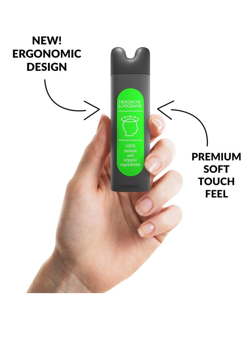Natranal - Headache Relief Nasal Inhaler - Portable Aromatherapy Inhaler with Natural Essential Oils, Migraine Stick Inhaler for Headaches & Migraines Relief - (Minty Floral Aroma) - Image 1