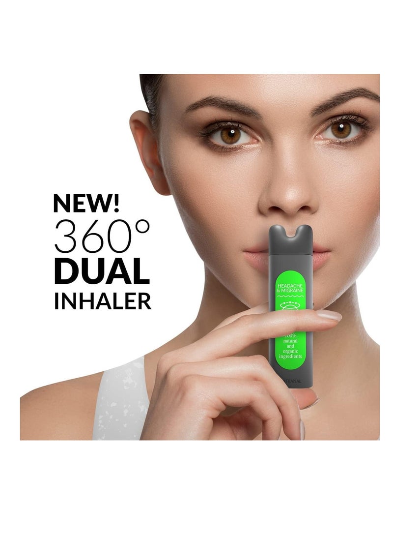Natranal - Headache Relief Nasal Inhaler - Portable Aromatherapy Inhaler with Natural Essential Oils, Migraine Stick Inhaler for Headaches & Migraines Relief - (Minty Floral Aroma) - Image 1