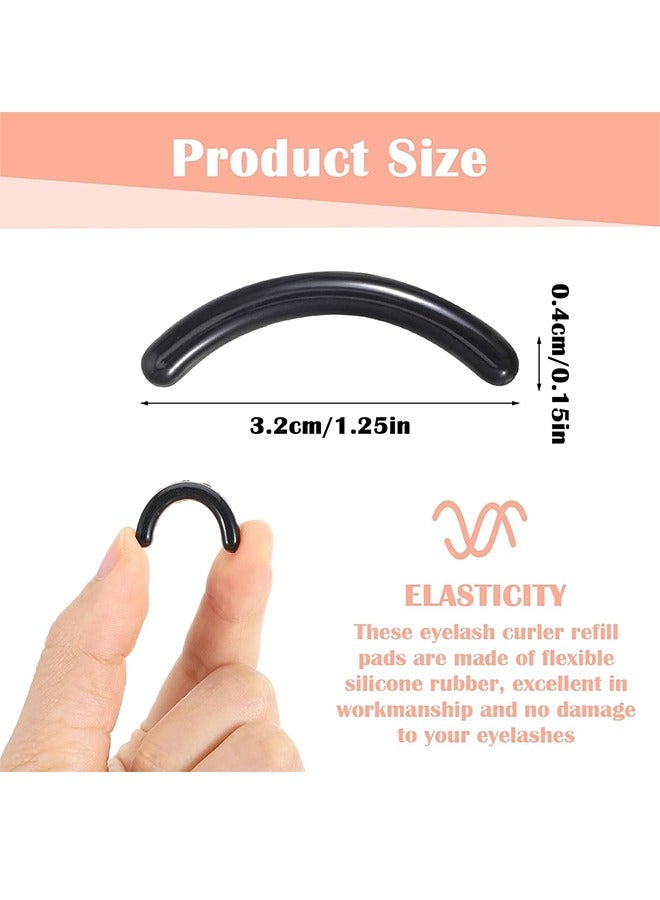COYO 30pcs Silicone Rubber Eyelash Curler Refill Pads with Storage Box - Universal Fit (Black) - Image 4