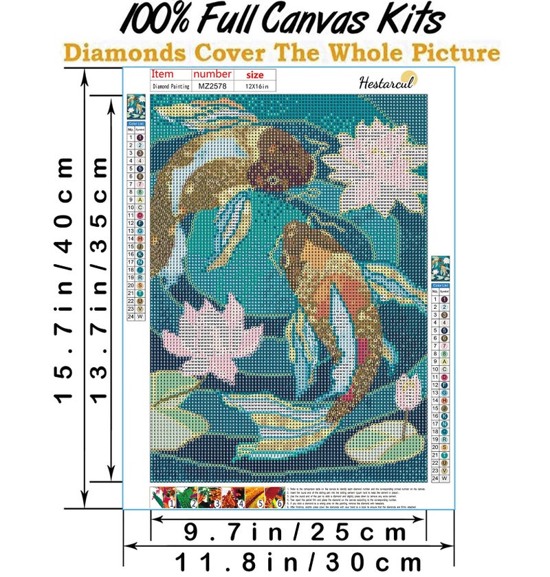Hestarcul 5D Diamond Painting Kit,Abstract Koi Diamond Art Kits for Adults Round Full Drill,Paint with Diamonds for Gift,Wall DÃ©cor - Image 3
