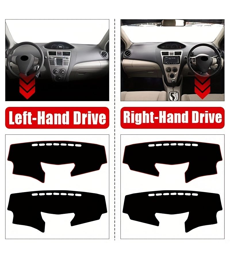 Dashboard Sunshade Cover Black for Toyota Vios 2008 2013 Right Hand Drive - Image 5