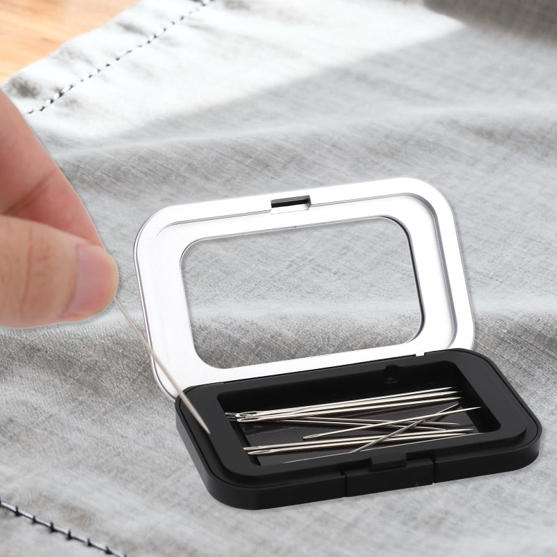 Penitue Magnetic Needle Holder Case, Strong Sewing Pin Storage Organizer Box with Clear Lid Secure & Portable Needle Keeper for Sewing Quilting Crafts Bobby Pins Paper Clips (Black) - Image 5