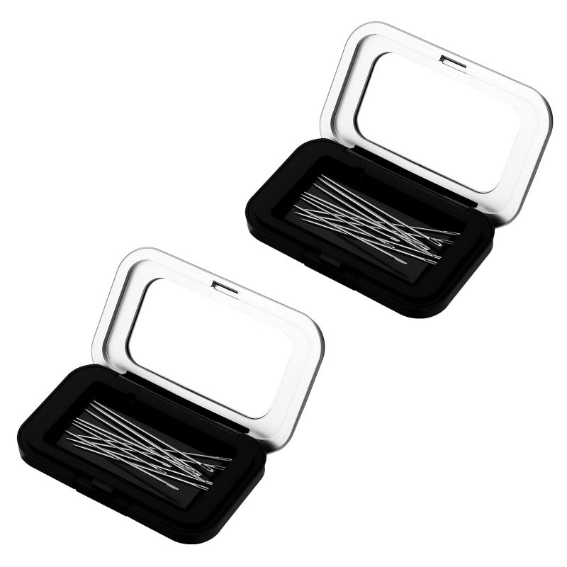 Penitue Magnetic Needle Holder Case, Strong Sewing Pin Storage Organizer Box with Clear Lid Secure & Portable Needle Keeper for Sewing Quilting Crafts Bobby Pins Paper Clips (Black) - Image 1