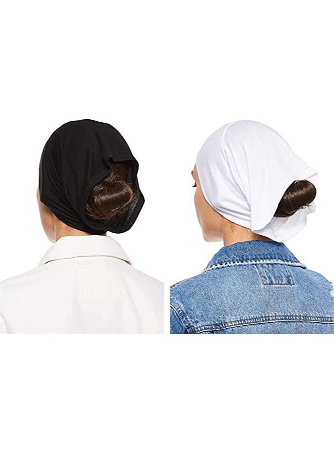 آینا طقم من قطعتين وشاح طويل  مريح أسود/ أبيض  - Image 2