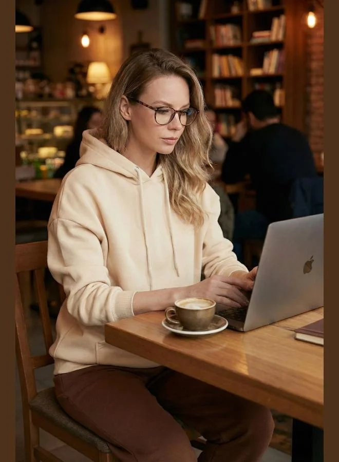 ليلا ليلا سويت شيرت شتوي نسائي بقلنسوة قطن عادي مقاس