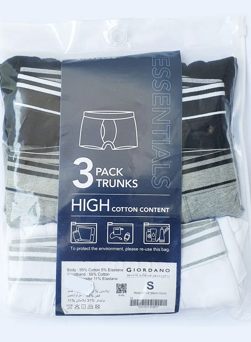 GIORDANO Men's Cotton Spandex Jersey 3-Pack Trunks